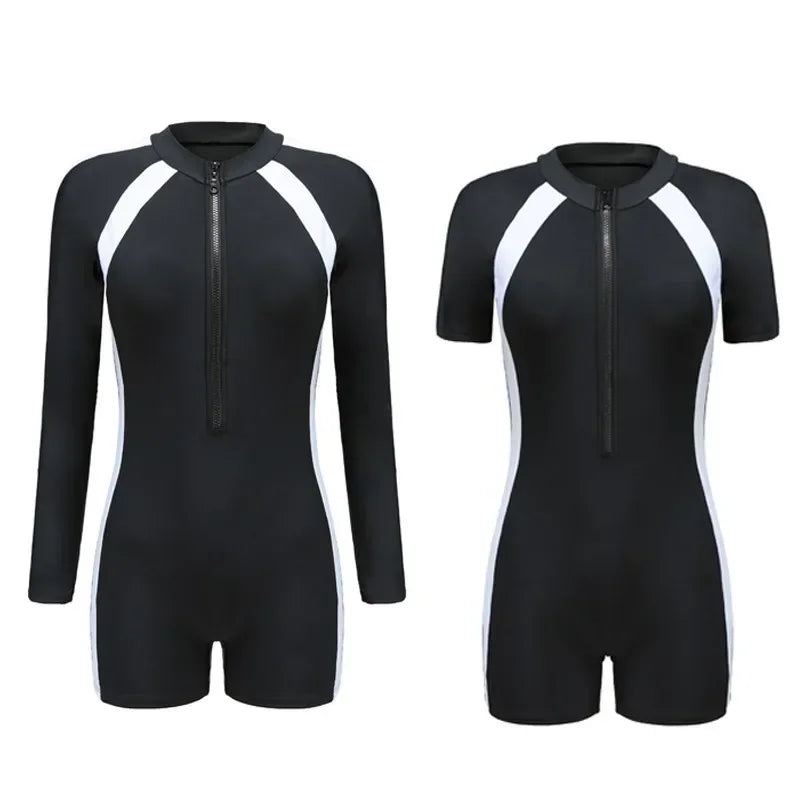 Women One Piece Swimsuit Monochrome Polyester Neoprene Beachwear