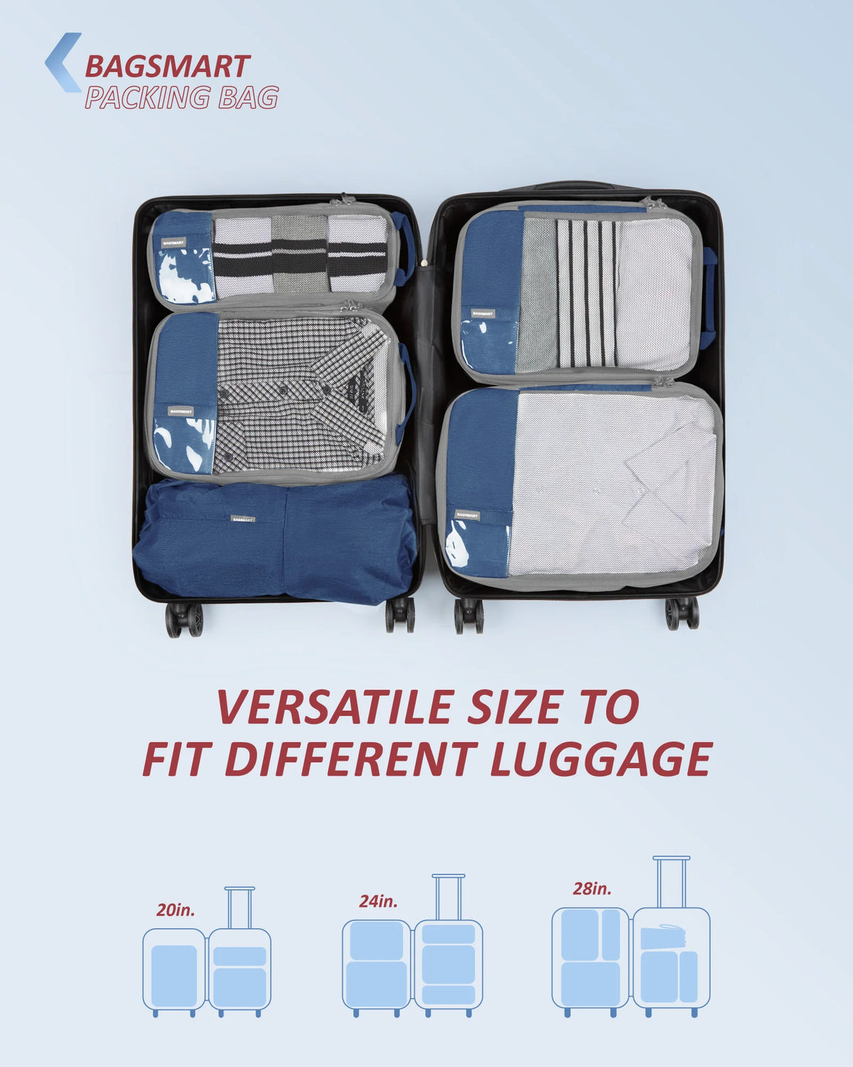 BAGSMART Compression Packing Cubes for Travel and Luggage Organization