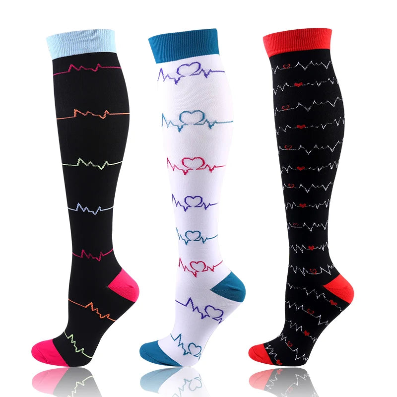 Compression Socks 30mmHg Unisex Three Pairs Knee High Pack