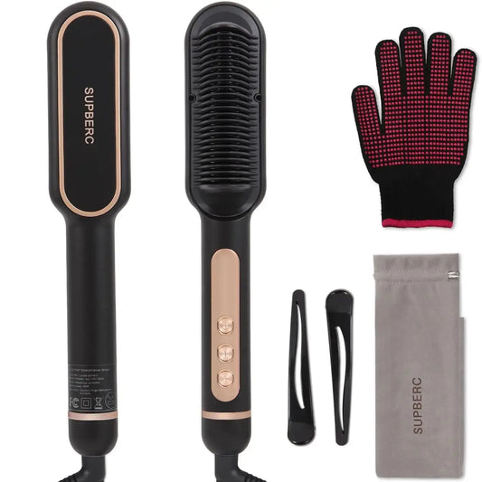 Ionic Hair Straightener Brush With Fast Heating And Auto Shutoff