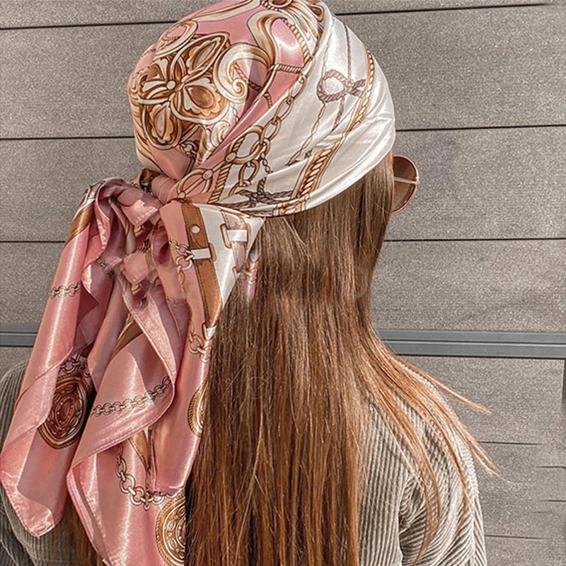 Women Square Polyester Scarves Fashion Shawl Versatile Hijab Headscarf Style