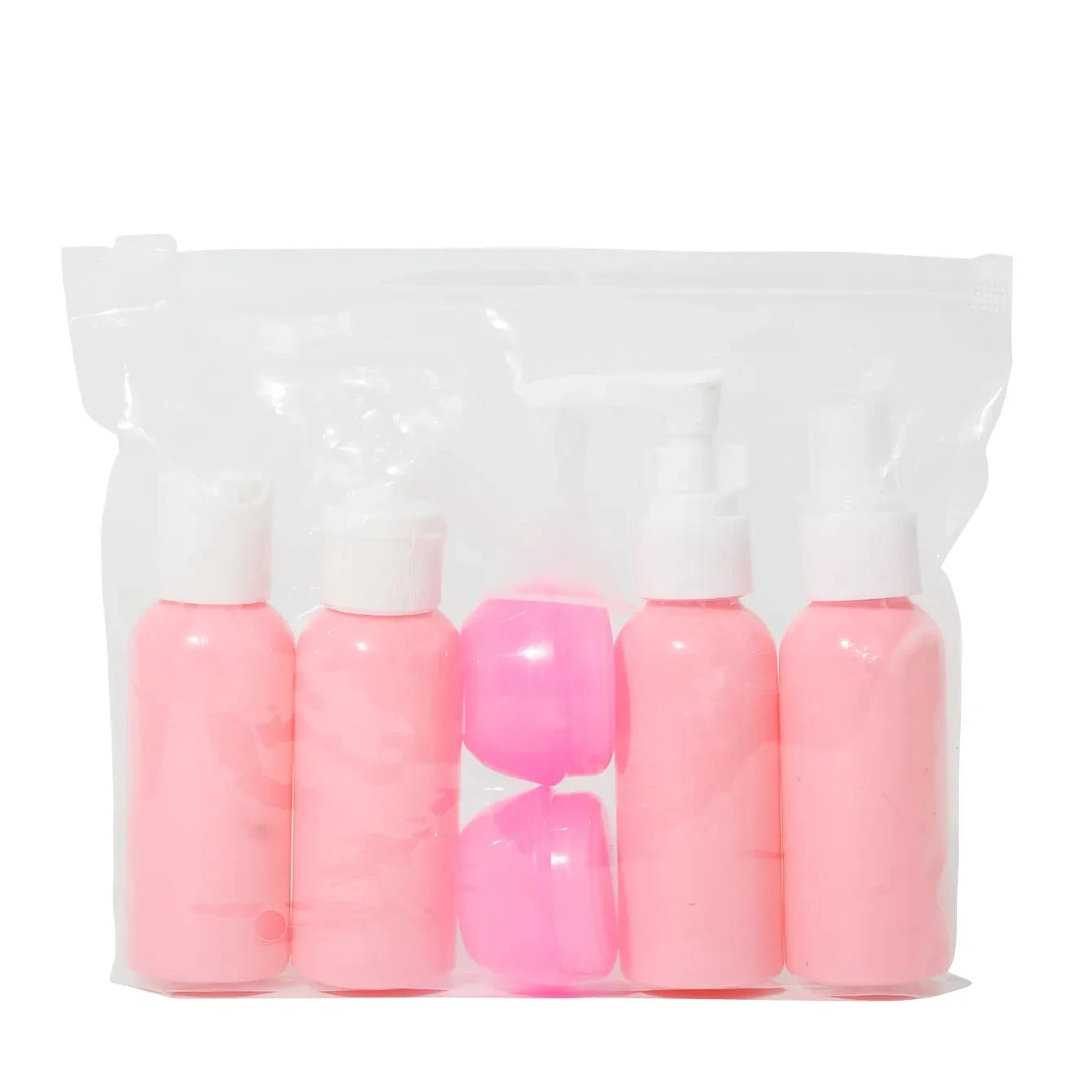 Portable Travel Refillable Cosmetic Liquid Spray Bottle Shampoo Container Set