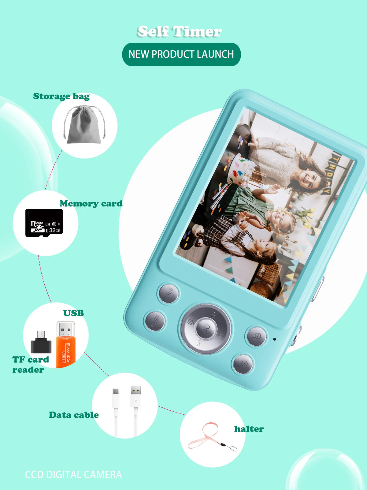 W&O 48MP Digital Camera With 16X Zoom And 32GB Memory