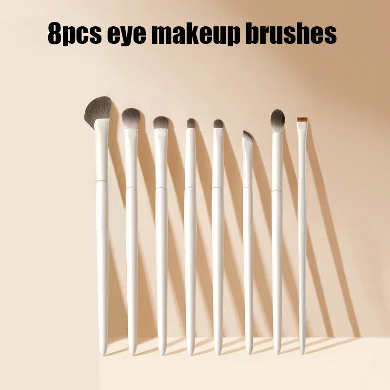 5/6/8/10pcs Natural Eye Makeup Brushes Set Detail Eyeshadow Brush Makeup Brush White Ultra Soft Eyeshadow Eyeliner Makeup 2026