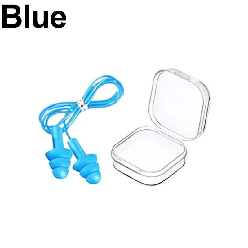 Silicone Corded Ear Plug Protector Anti Lost Reusable Hearing Protection Noise Reduction Safe Swimming Work Earplugs With Rope