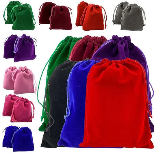 5/10Pcs Velvet Drawstring Bags Cloth Gift Bag Velvet Storage Pouch Velour Favors For Jewelry Wedding Party Candy Bag 5x7-15x20cm