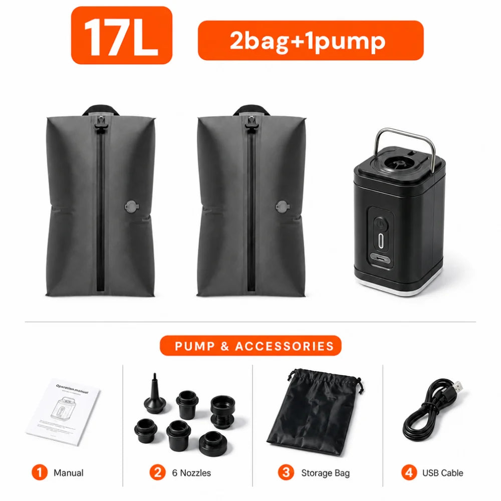 Fun Uncle Reusable Vacuum Compression Bags With Pump For Travel
