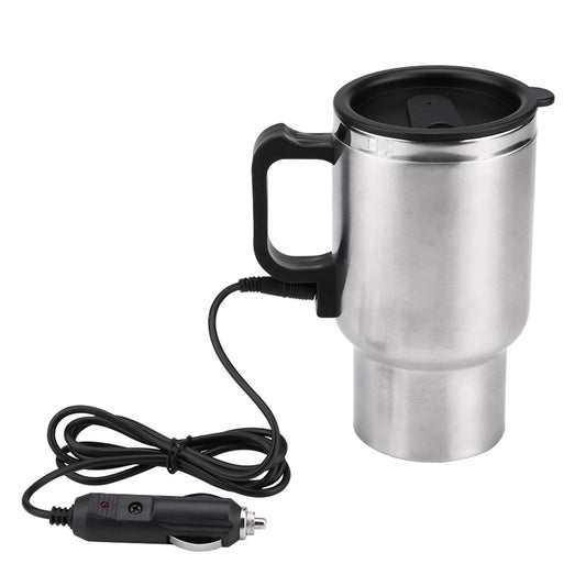 12V Electric Travel Kettle Stainless Steel Car Cup for Coffee and Tea