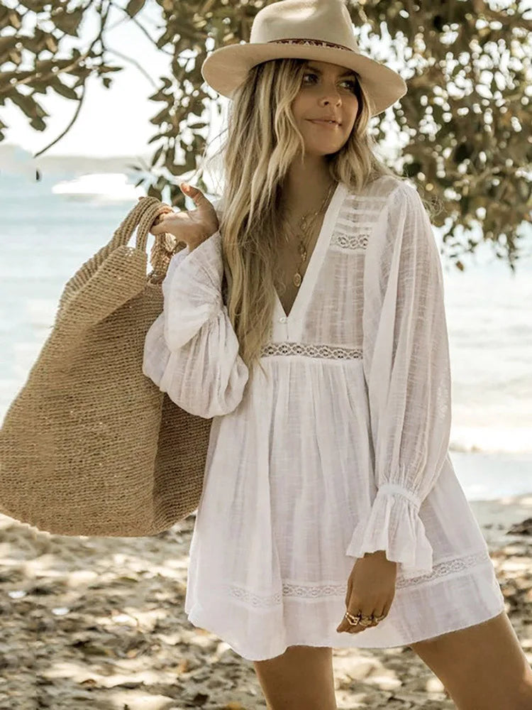 Boho Lace Bikini Cover Up Dress For Women Swimwear