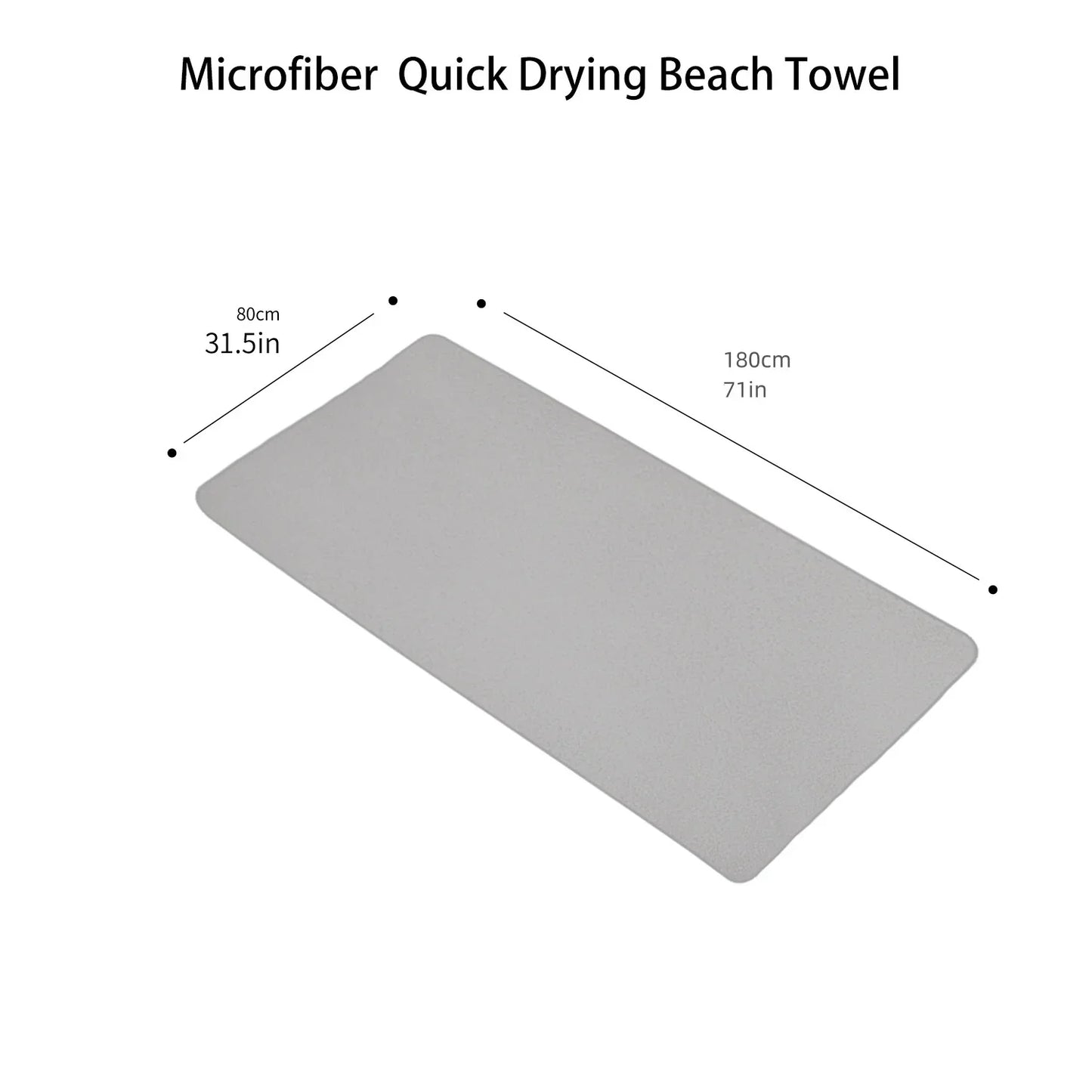 Oversized Microfiber Beach Towel Quick Dry Sand Free Soft Absorbent