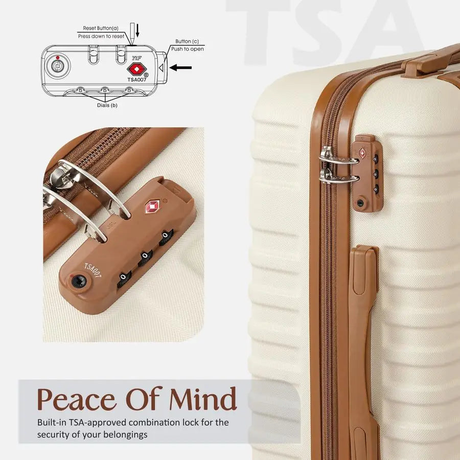 Carry On Luggage Softside Three Piece Set Lightweight Rolling Bags