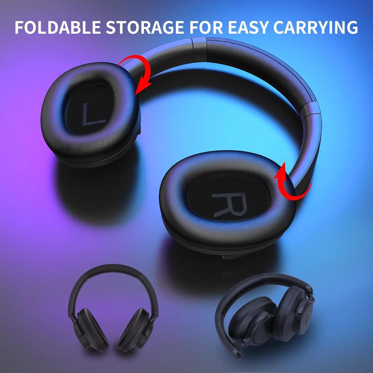 Redragon H610 Wireless Gaming Headset BT 5.3 with ANC Noise Cancellation, 50H Battery, Lightweight, Over-Ear Headphones