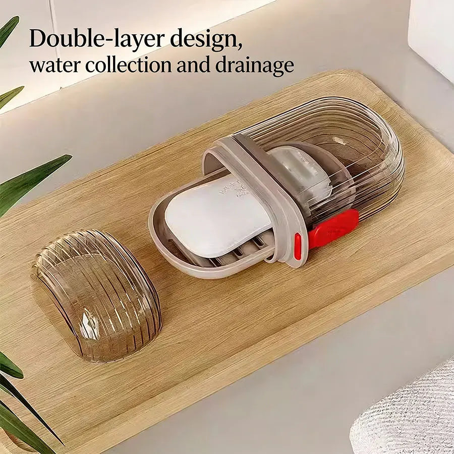 Portable Wooden Soap Box With Sealed Lid For Travel Storage
