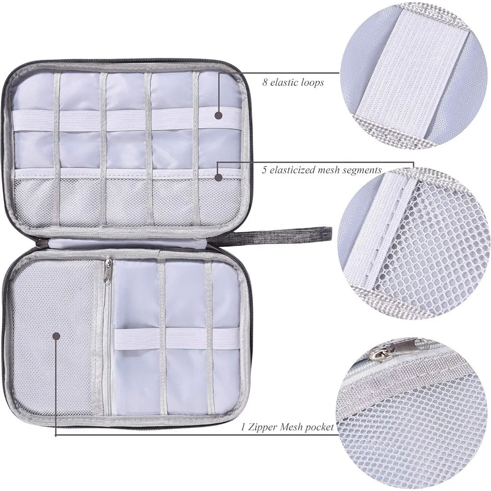 Waterproof Electronics Organizer Bag for Cables and Travel Accessories