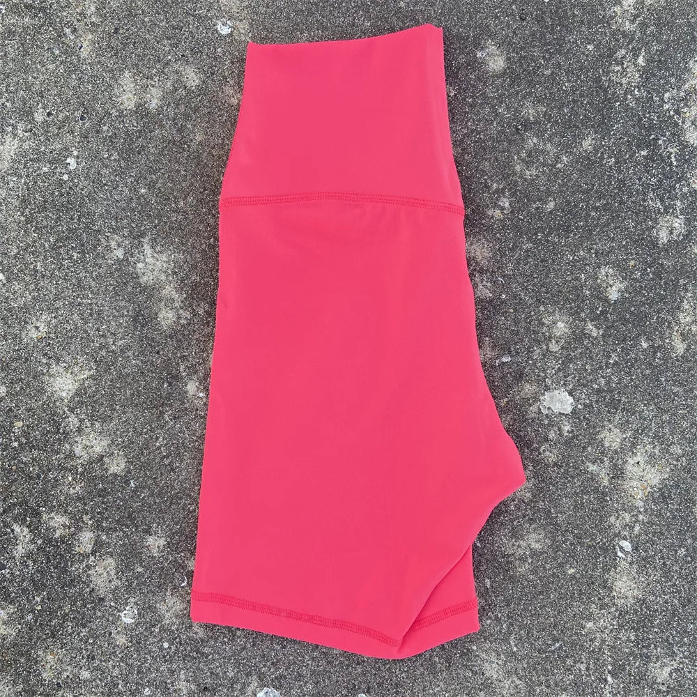 Solid Color High Waist Yoga Short Leg Cycling Women Fitness Sports Short Comprehensive Training Jog Squat Proof Internal Pocket