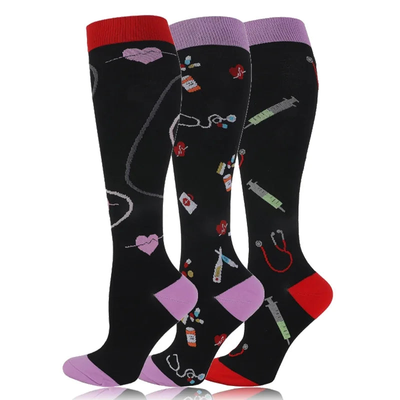 Compression Socks 30mmHg Unisex Three Pairs Knee High Pack