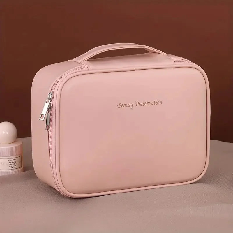 Waterproof PU Travel Cosmetic Bag With Organized Storage Divider