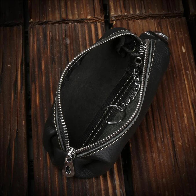 Genuine Cow Leather Key Wallet For Men And Women Compact