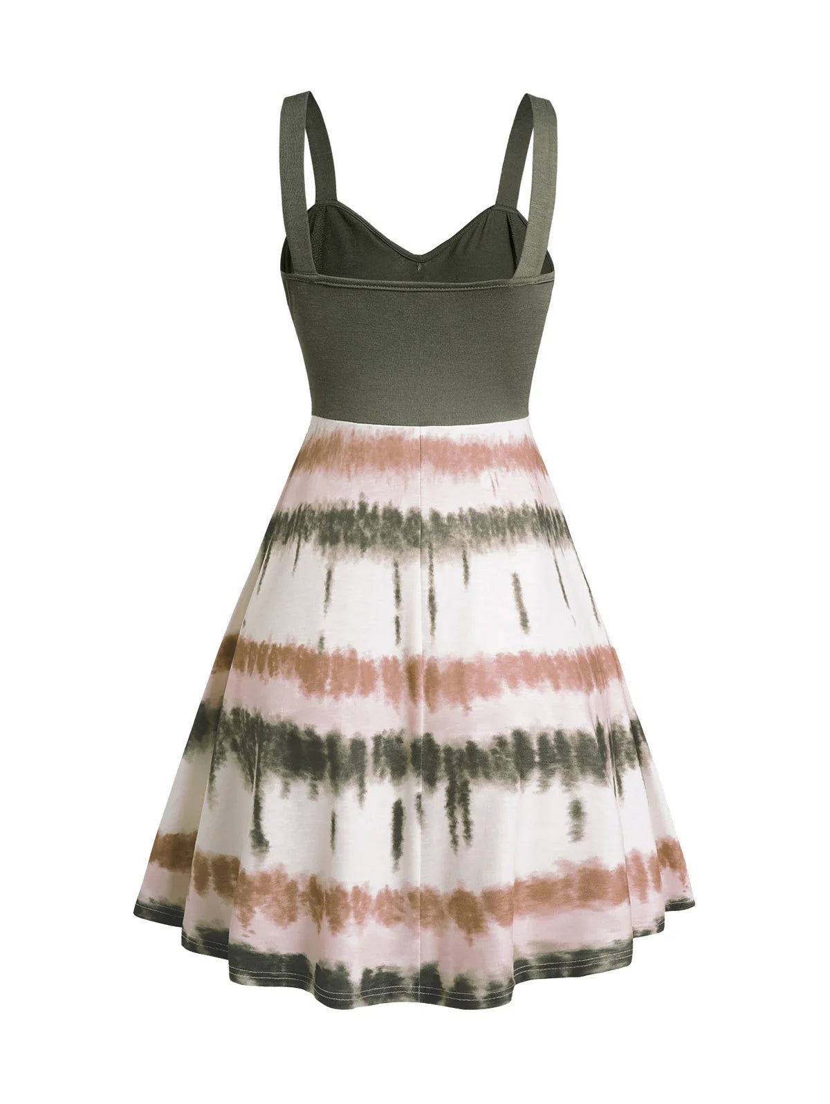 Plus Size Women's Tie Dye Print Dress Mock Button Crossover High Waisted Sleeveless A Line Mini Dress Summer Dresses