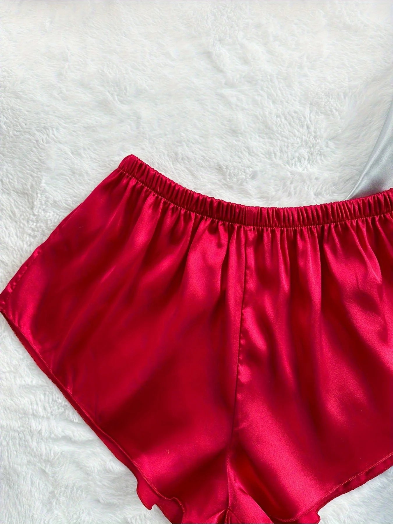 Satin Sleep Set For Women With Cami Top And Shorts