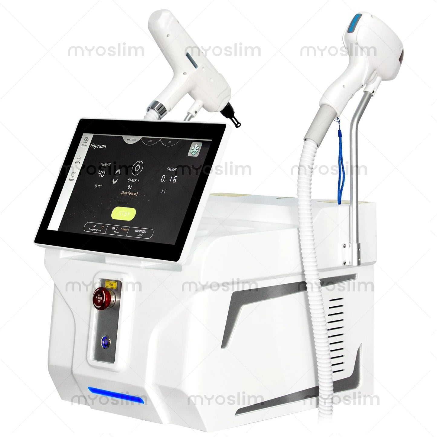 Myoslim 5000W FAC 4 Wavelength 755 808 940 1064Nm 2 In 1 Diode Lase Picosecond Hair Removal Tattoo Removal Beauty Equipment