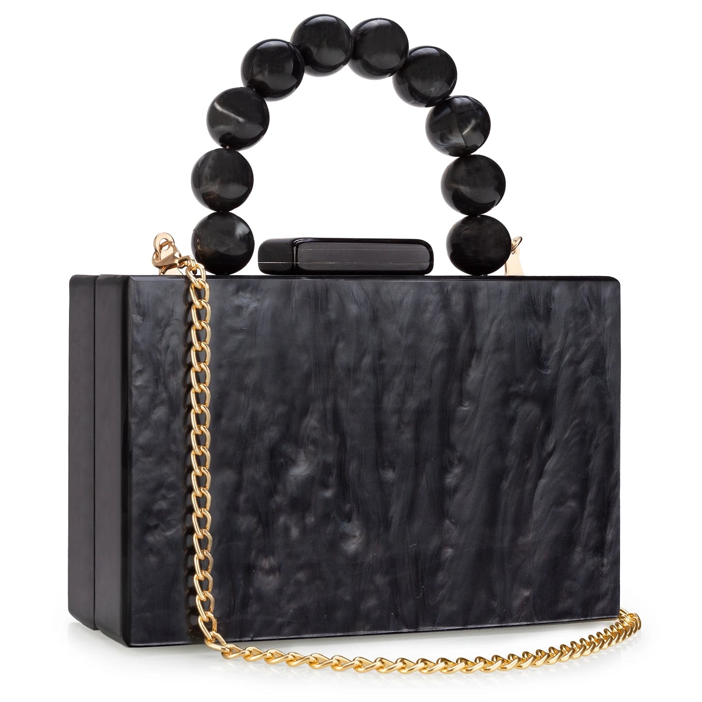 Luxury Acrylic Marble Box Clutch Bag Chain For Party Wedding