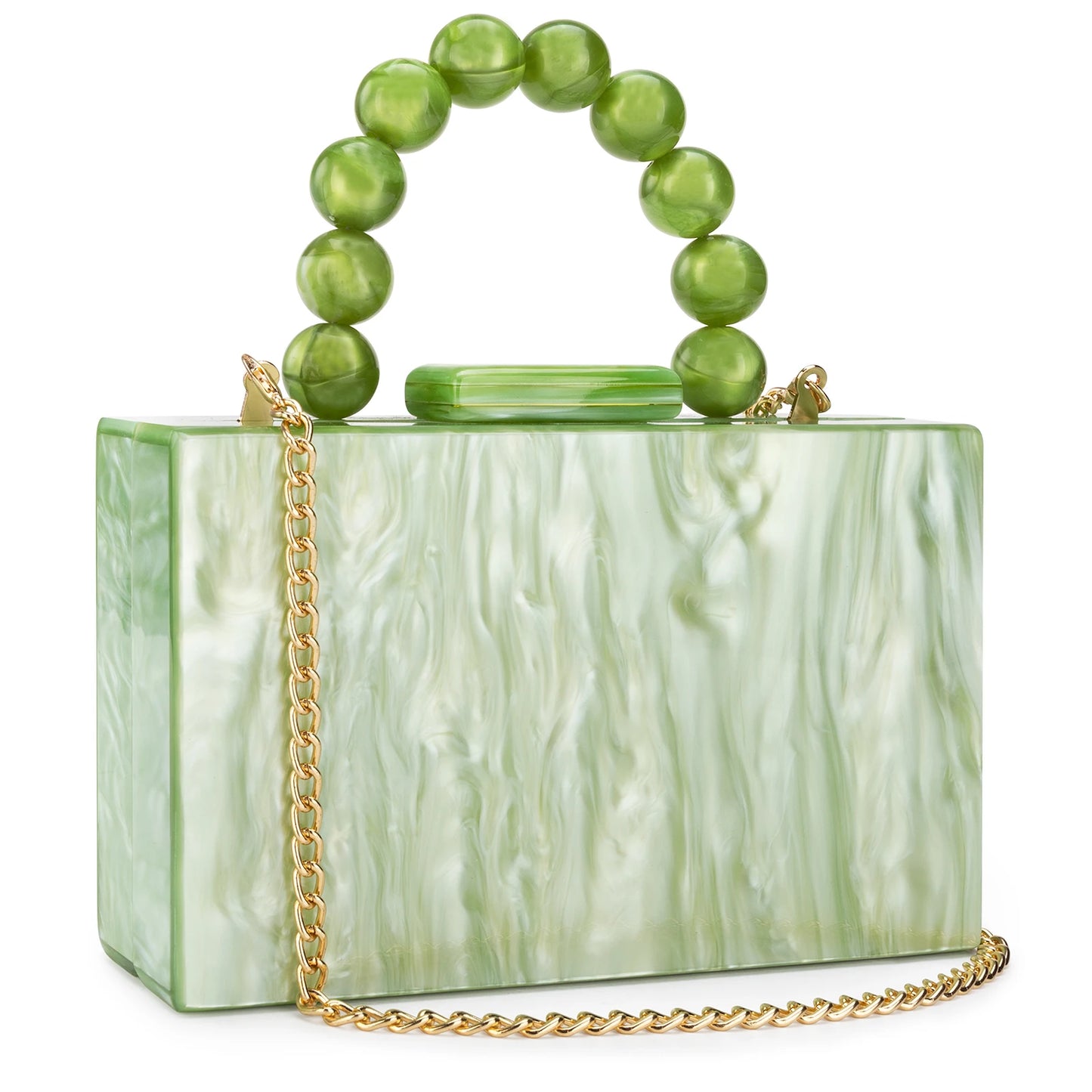 Luxury Acrylic Marble Box Clutch Bag Chain For Party Wedding