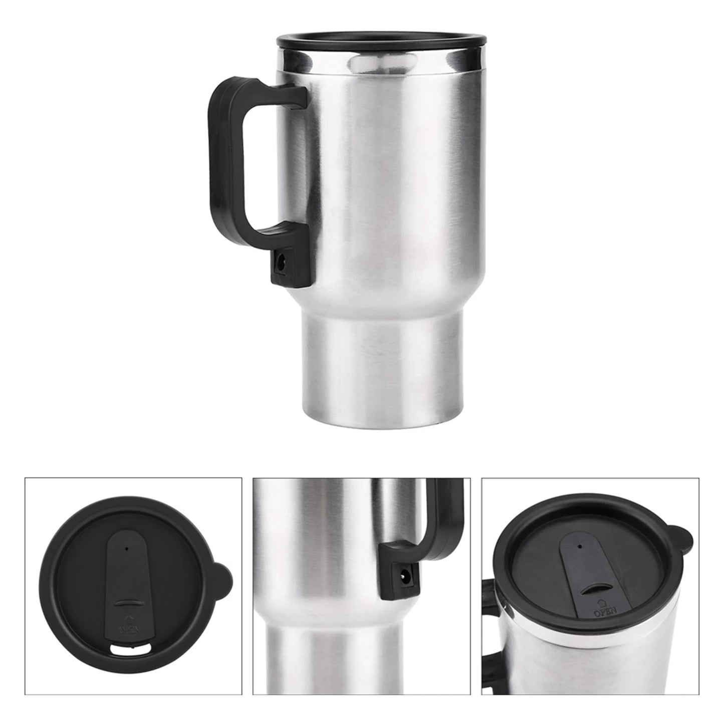 12V Electric Travel Kettle Stainless Steel Car Cup for Coffee and Tea