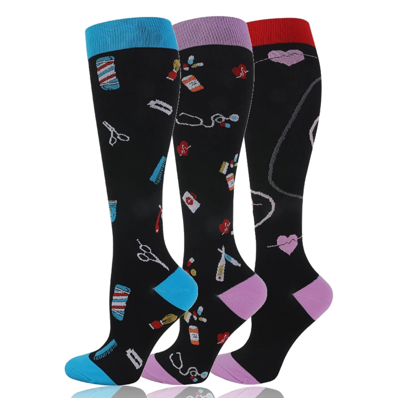 Compression Socks 30mmHg Unisex Three Pairs Knee High Pack