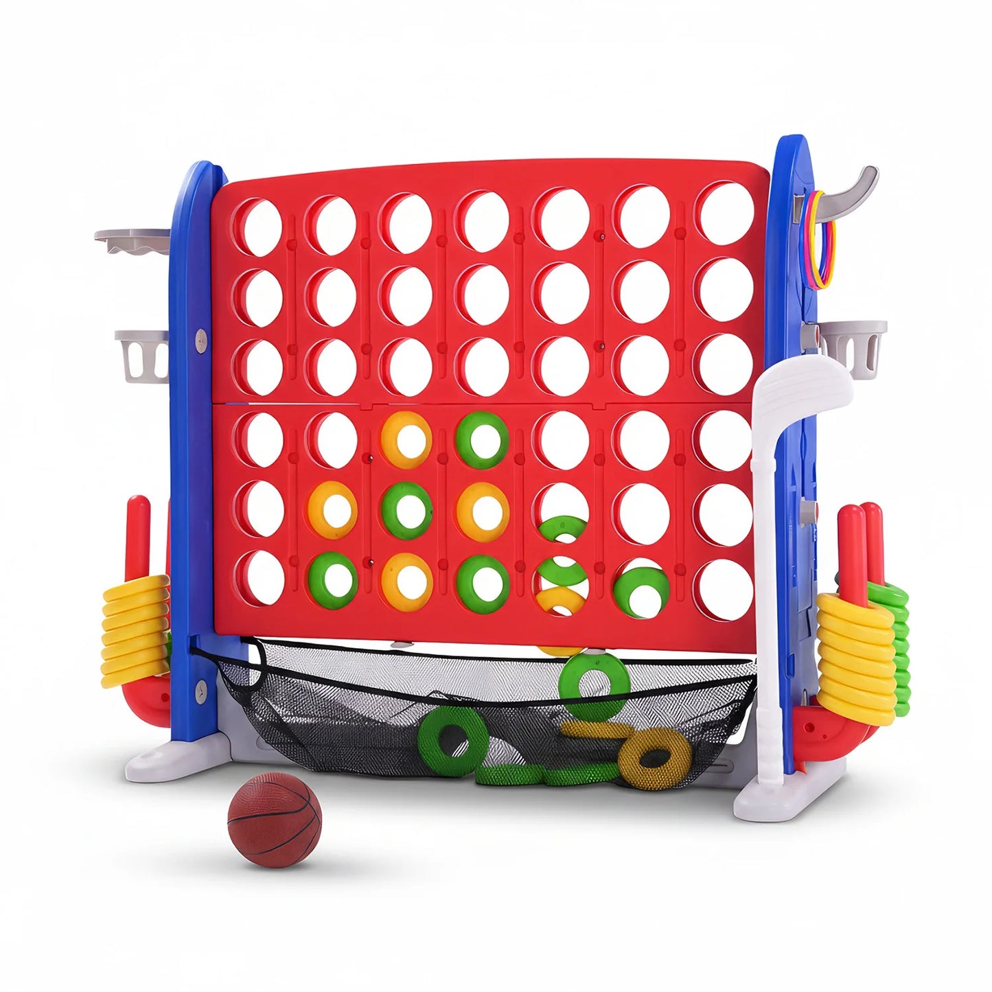 Giant Connect Game Basketball Hoop Ring Toss Outdoor Family Playset
