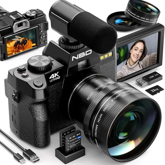 NBD 4K 48MP Digital Vlogging Camera With Flip Screen