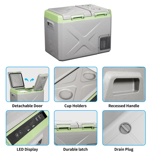 Alpicool XD35 45 55 Portable Car Fridge Compact 12V 220V Fridge Freezer with LED Light for Car & Boat