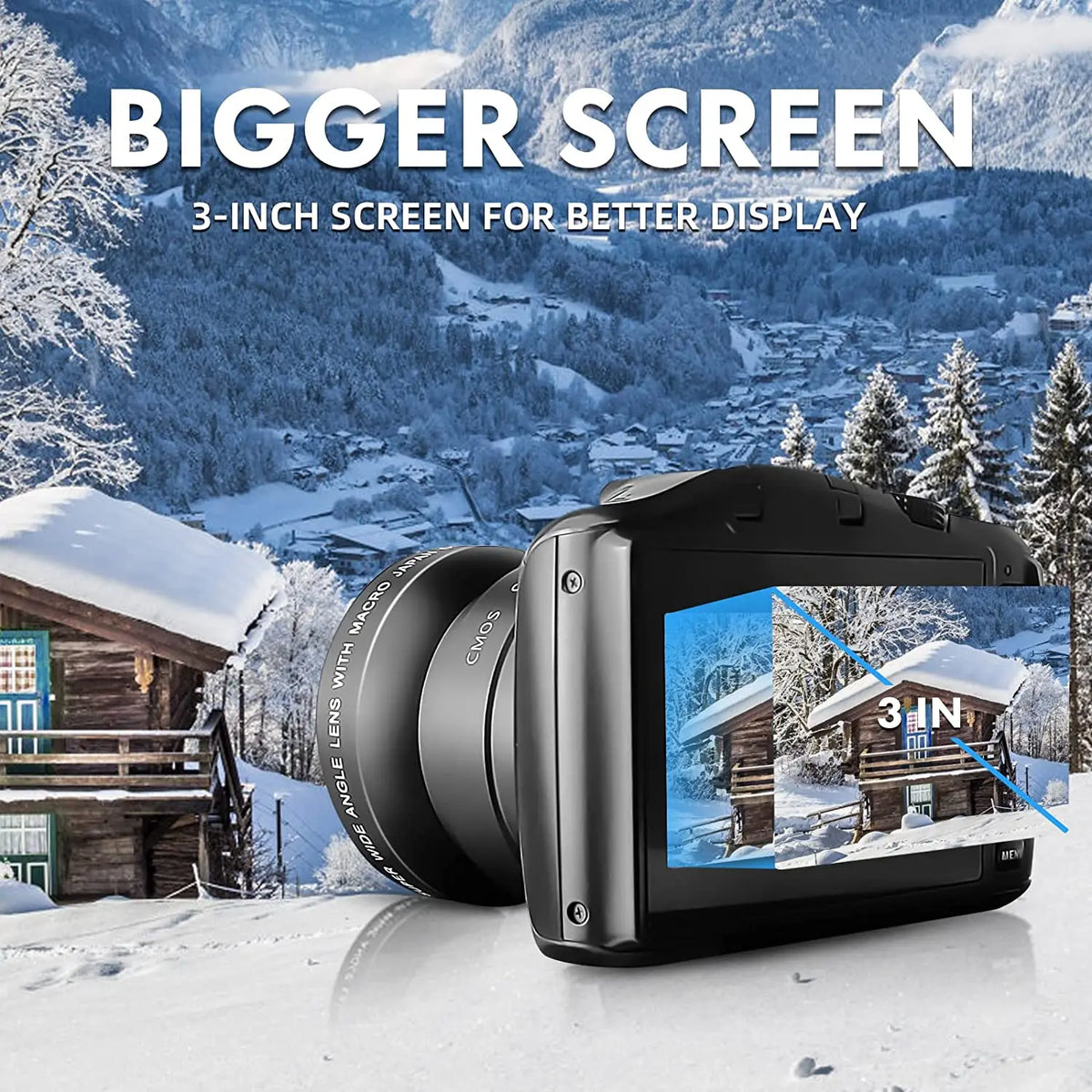 NBD 4K Digital Camera Ultra 48MP Camera Vlogging Camera with Wide Angle Lens 16X Digital Zoom 3.0 Inch Screen Camera