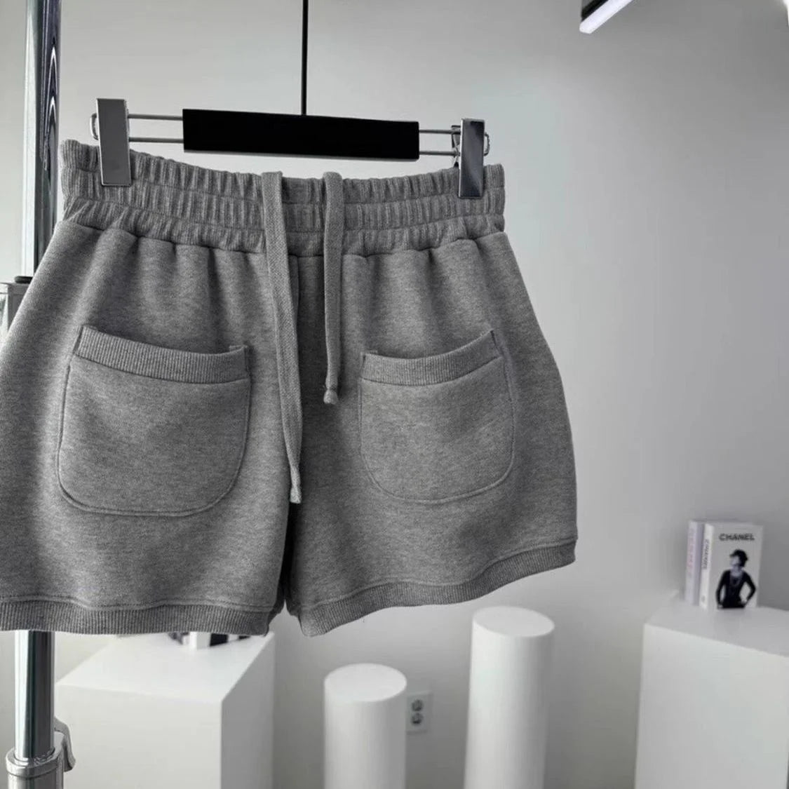 East Gate Drawstring Elastic Waist Shorts Casual Lantern Pants Outdoor Wear High Waist Cotton Blend Summer Season Ladies