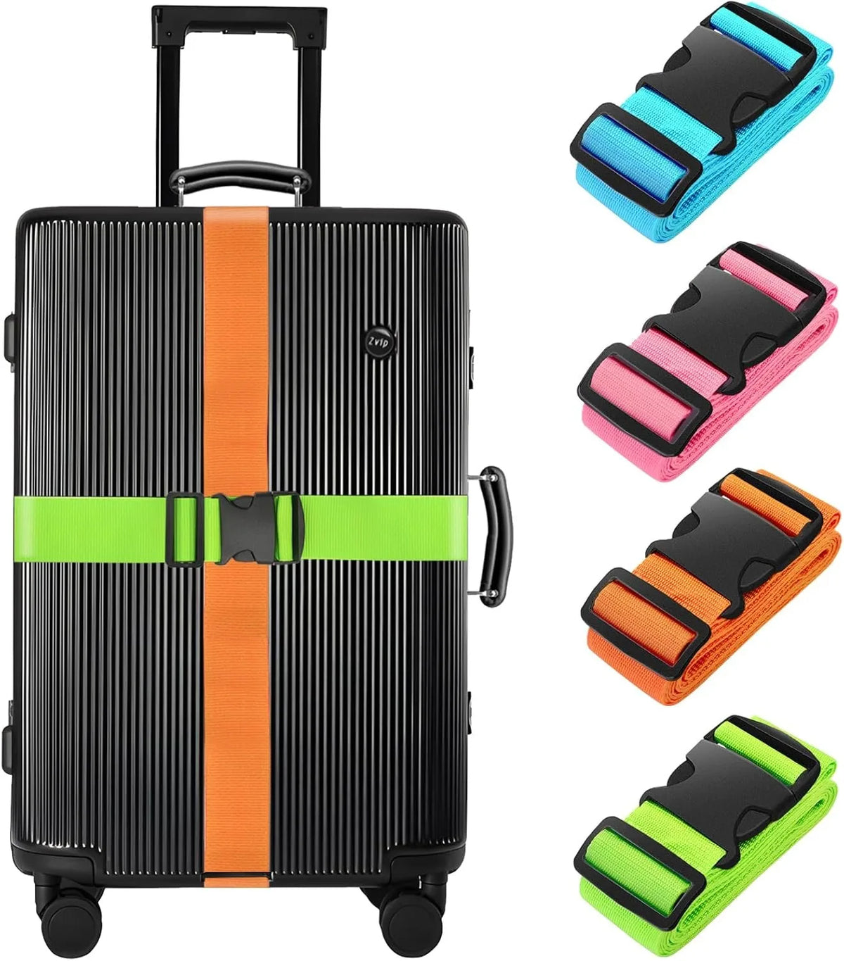 Elastic Luggage Straps for Suitcases With Secure Travel Buckle Set
