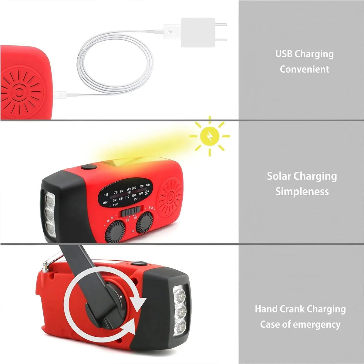 Solar Hand Crank NOAA Weather Radio With Emergency Power Bank