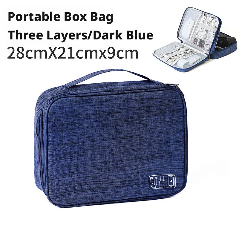 Portable Multi Layer Digital Storage Bag Cable Organizer for Travel