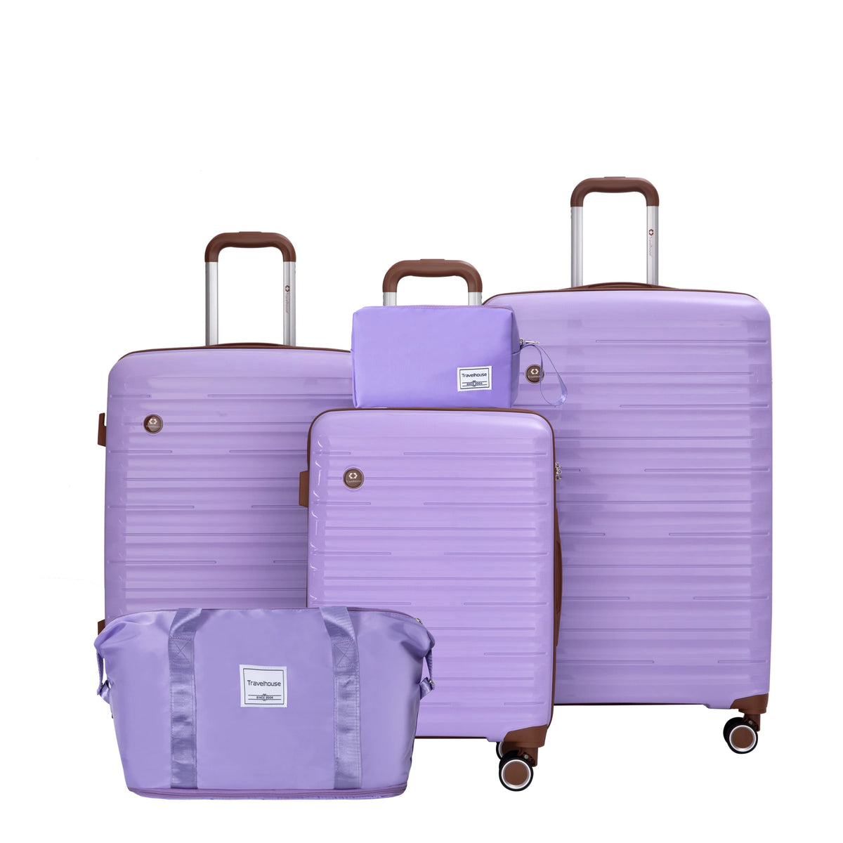Travelhouse 5 Piece Hardcase Spinner Luggage Set With TSA Lock