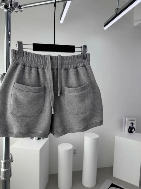 East Gate Drawstring Elastic Waist Shorts Casual Lantern Pants Outdoor Wear High Waist Cotton Blend Summer Season Ladies