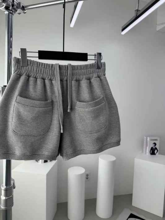 East Gate Drawstring Elastic Waist Shorts Casual Lantern Pants Outdoor Wear High Waist Cotton Blend Summer Season Ladies