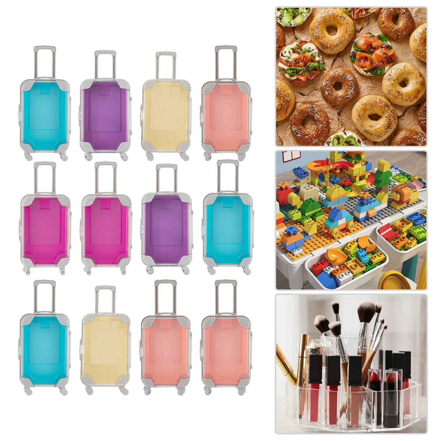 Mini Simulation Trolley Case Rolling Luggage Travel Birthday Party Gift