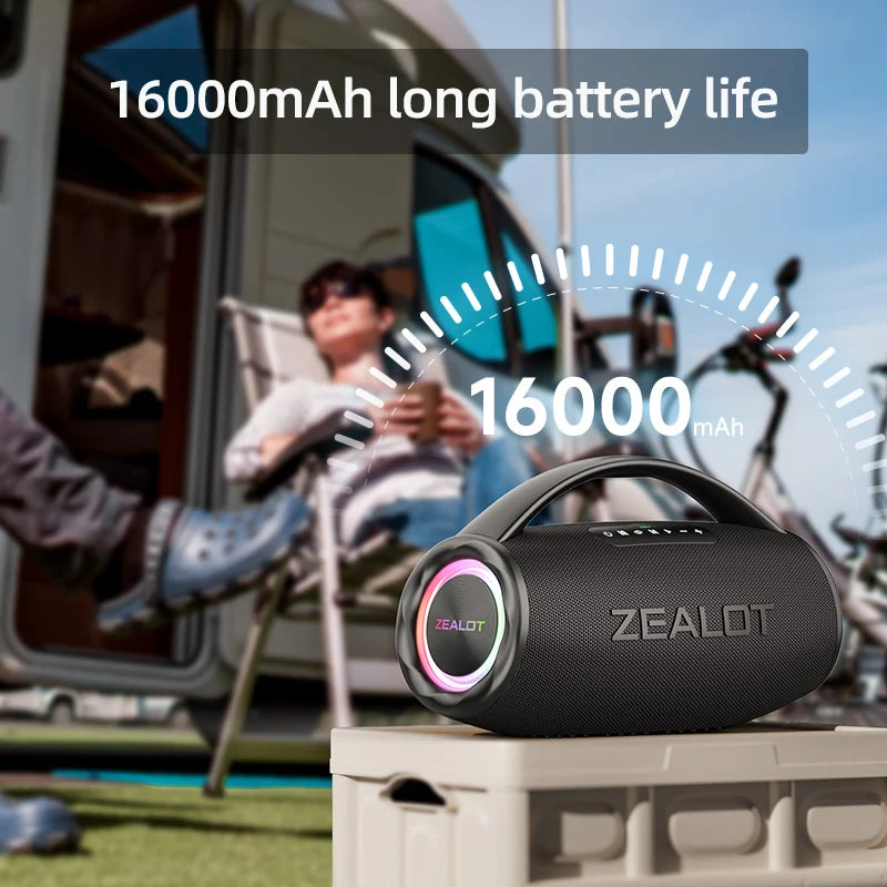 Zealot 80W Portable Bluetooth Speaker With Waterproof RGB TWS Stereo