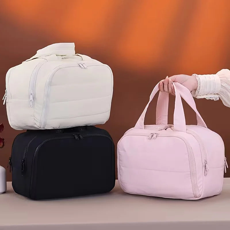Travel Cosmetic Bag With Toiletry Organizer And Luggage Sleeve