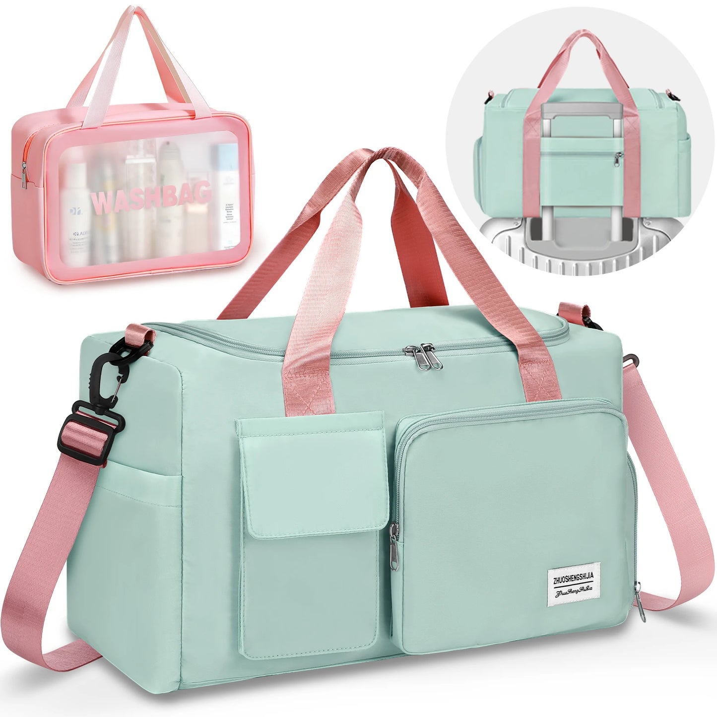 Waterproof Travel Duffel Bag With Dry Wet Separation For Weekender