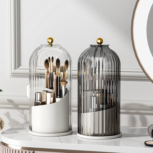 YOOLENS Rotating Makeup Brush Holder With Dustproof Clear Lid