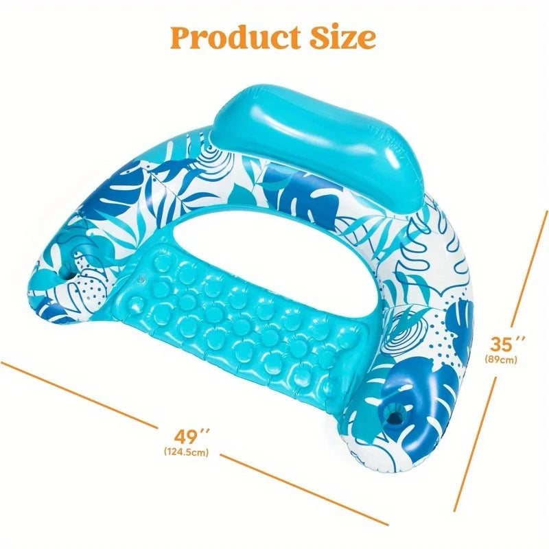 JOYFY Inflatable Pool Chair Float Hammock Compact Beach Summer Fun