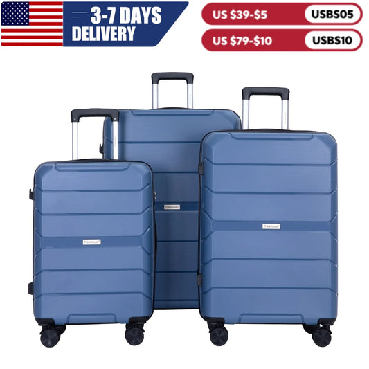 Travelhouse Lightweight Hardshell Spinner Luggage Set With TSA Lock