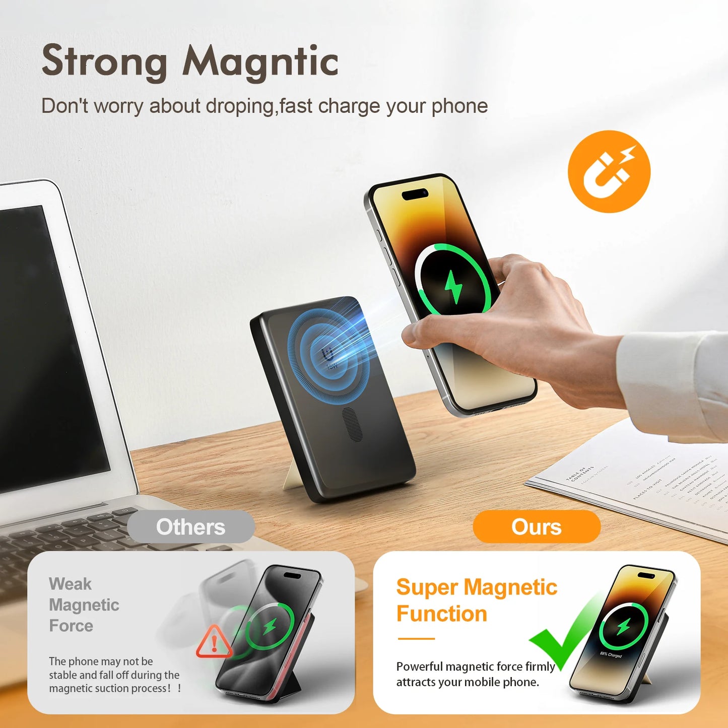 Fast Wireless Charger Stand 15W Foldable 3 in 1 Fast Charging Station Dock for iPhone 17 16 15 14 Pro Max Apple Watch Airpods