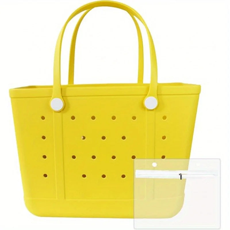 Ladies Rubber Beach Bag Sand Proof Travel Handbag Free Gift