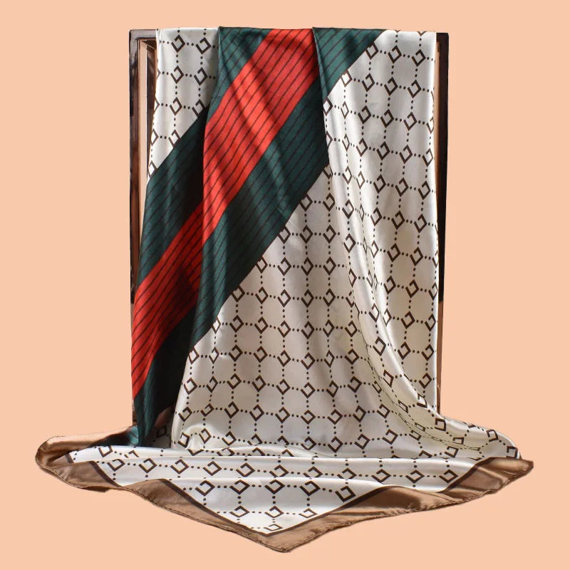 YWQLWJ Women Summer Beach Satin Square Scarf Versatile Fashion Accessories